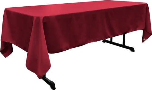 Vista 198 de LA Linen Mantel rectangular lavable de popelín de poliéster, resistente a las manchas y a las arrugas, cubierta de mesa 60x84, mantel de tela