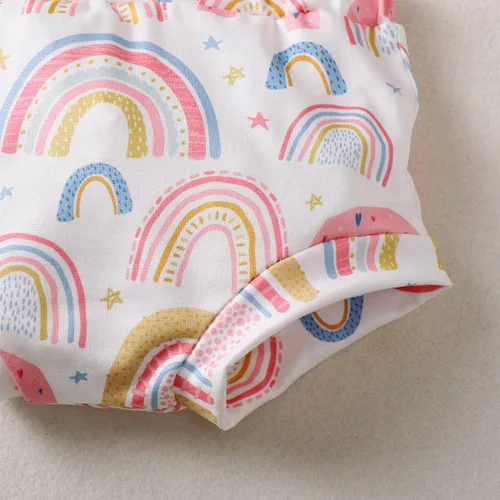 Vista 7 de PadaGooder Traje de verano para bebé niña, traje de arcoíris para bebé niña