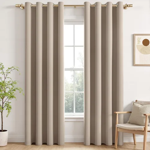 Vista 28 de MIULEE Cortinas opacas para dormitorio o sala de estar, juego de 2 paneles de cortina para ventana con aislamiento térmico y bloqueo de luz
