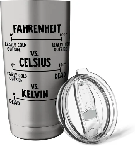 Vista 5 de Fahrenheit vs Celsius vs Kelvin Stainless Steel Insulated Tumbler