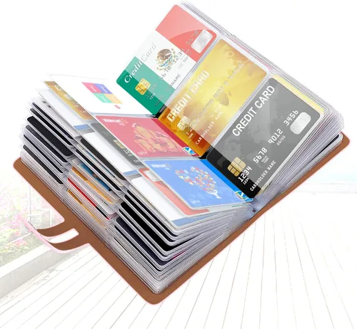Vista 12 de Padike Soporte para tarjetas de crédito RFID, organizador de tarjetas de visita, con 96 ranuras para tarjetas, protector de tarjetas de crédito