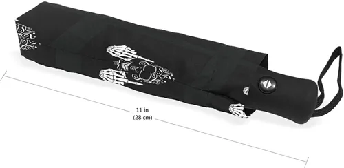 Vista 5 de Poeticcity Auto OpenClose Folding Umbrella, Strong Inner Print Travel Rain Umbrella, Portable Automatic Compact Anti-UV Sun Parasol