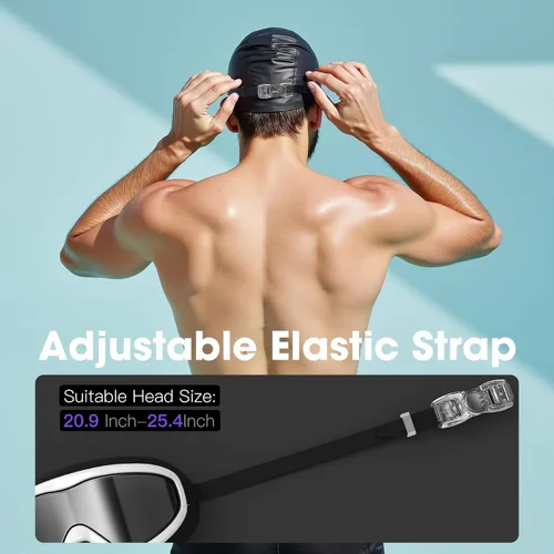 Vista 6 de Gafas de natación para adultos, paquete de 2 gafas de natación con visión amplia para hombres, mujeres, jóvenes, adolescentes, gafas de natación