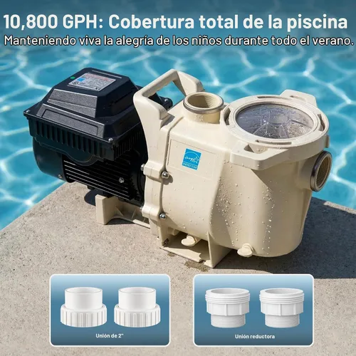 Vista 6 de Bomba de Piscina de 3HP de Velocidad Variable - Bomba para Piscina Empotrada Certificada Energy Star, Motor Autocebante 208-230V, Alto Flujo