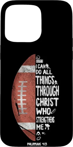 Vista 30 de iPhone 13 I can do all things through Christ Philippians 4:13 - Funda de fútbol