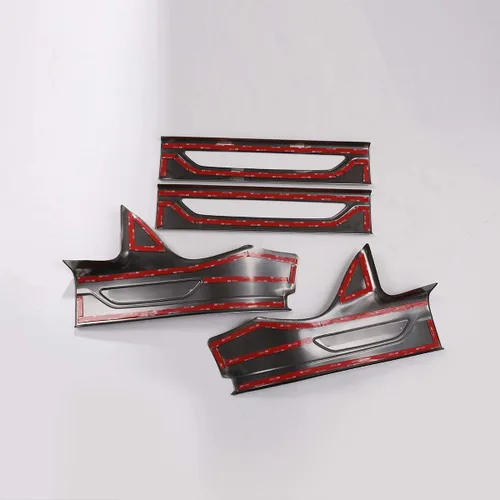 Vista 7 de YIWANG 304 acero inoxidable umbral de puerta Scuff Plate Insert Trim 4pcs para Jaguar XF 2016-2019