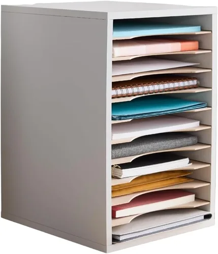 Vista 7 de Safco Products - Organizador vertical de escritorio, 11 compartimentos, negro