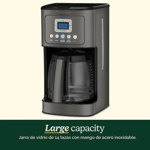 Vista 5 de Cuisinart Cafetera de 14 Tazas, Máquina de Café Programable PerfecTemp con Jarra de Vidrio, Configuración de 1-4 Tazas, Control de Fuerza de Acero