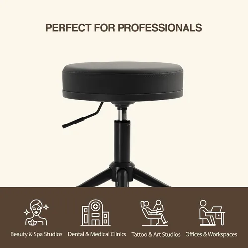 Vista 4 de Taburete hidráulico giratorio 503 de altura ajustable para clínica, enfermería, spas, salones de belleza, dentistas, oficina en casa