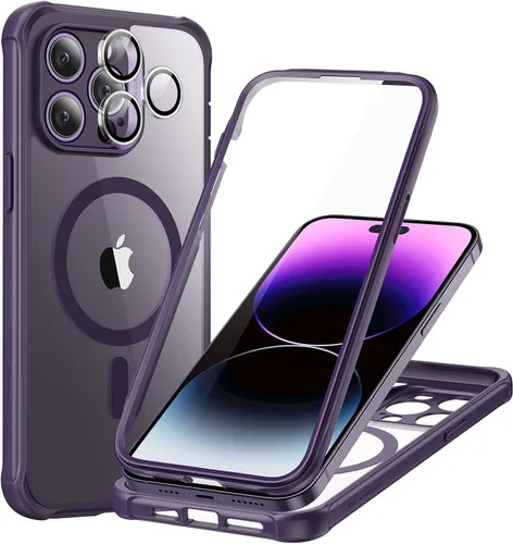 Vista 11 de ESR Funda para iPhone 14, compatible con MagSafe, funda de cuerpo completo a prueba de caídas de grado militar con protector de pantalla de vidrio