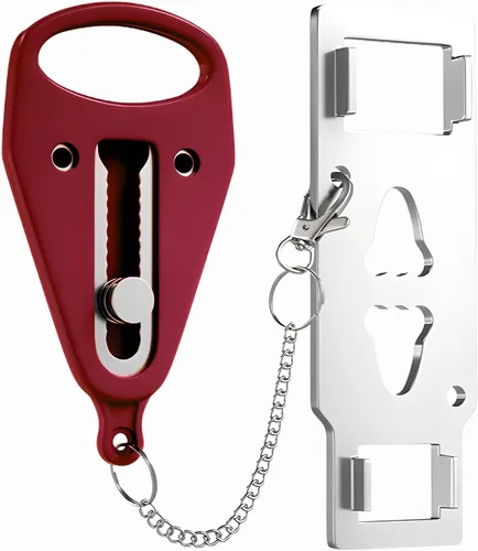 Vista 7 de Cerradura de Puerta Portátil Paquete de 2 para Viajes – Cerraduras de Puerta de Hotel para Seguridad de Viajeros – Cerradura de Seguridad de Puerta
