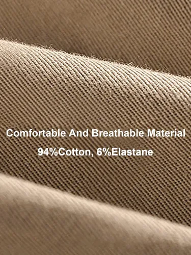 Vista 5 de Comdecevis Pantalones cortos casuales de algodón con cordón de verano para playa de sarga elástica para hombre