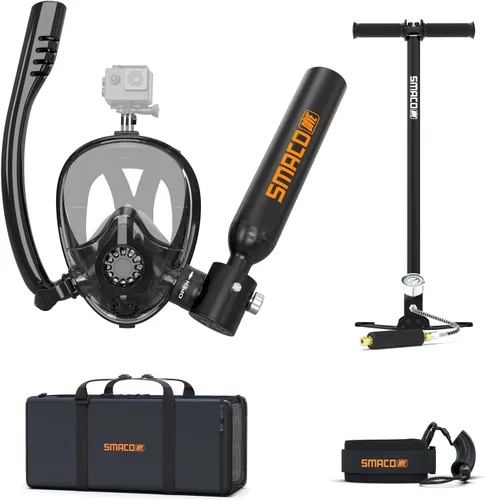 Vista 13 de SMACO Mini Scuba Tank with Snorkel Mask, 0.5L Lung Air Tank Sub Mask