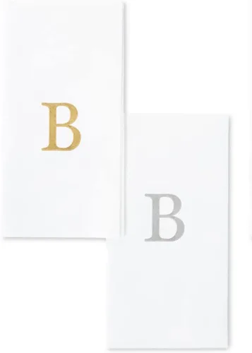 Vista 9 de AMERICAN HOMESTEAD - Toallas de mano desechables – Servilletas doradas con monograma – Toallas de papel de baño similares al lino para invitados