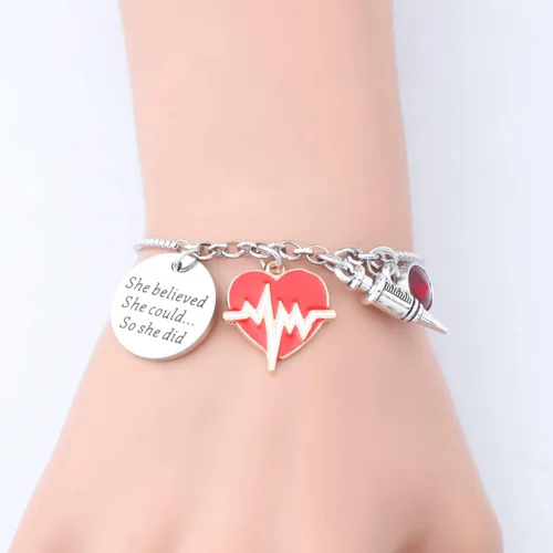 Vista 4 de PLITI Pulsera flebotomista Regalo de graduación de técnico de flebotomía She Believed She Could So She Did
