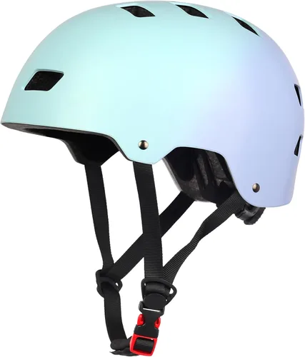 Vista 11 de Casco para bicicleta y patineta, ajustable y multideporte para patines y scooter, 3 tallas para adultos, jóvenes, niños y bebés