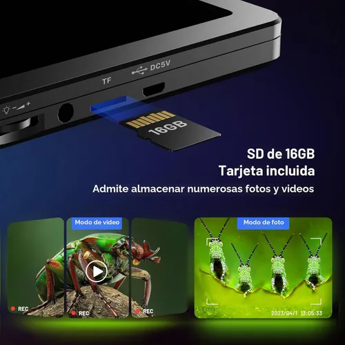 Vista 5 de TOMLOV Microscopio Digital DM9B de 7": Microscopio Lupa para Monedas 1080P 1200X, Microscopios de Soldadura LCD con Enfoque Ultra-Preciso de 12MP