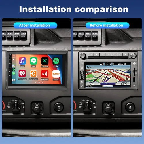 Vista 2 de Radio de actualización de 7 pulgadas para Ford E-150 E-250 2009 2010 2011 2012 2013 con Carplay inalámbrico Android Auto, pantalla táctil para E-150