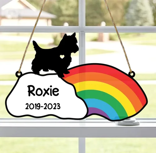 Vista 17 de LOVELYPOD Rainbow Bridge - Regalos conmemorativos para mascotas, regalos conmemorativos para perros afganos por pérdida de sabueso afgano, regalo