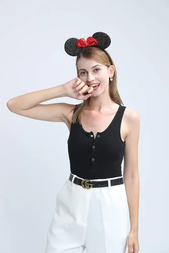 Vista 8 de FANYITY Mickey Ears, 2 diademas de Minnie Ears para fiesta de Navidad