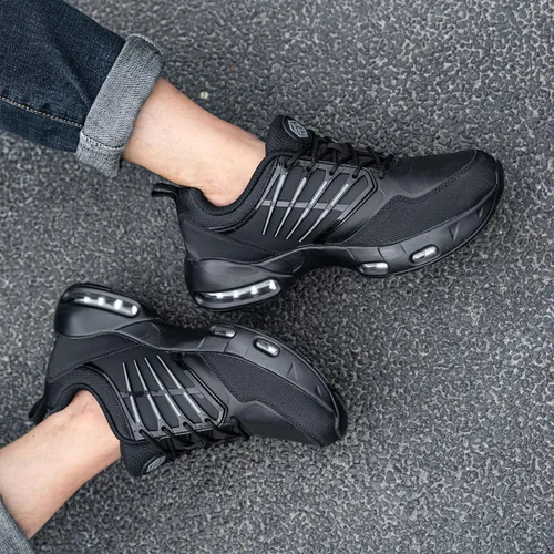 Vista 2 de LARNMERN Zapatos antideslizantes para hombre, para el trabajo, servicio de alimentos, zapatillas impermeables y cómodas, calzado de cocina, zapatos