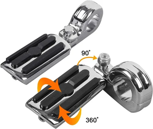 Vista 5 de Green-L Estriberas universales para motocicleta de 1 1/4 pulgadas con abrazadera P para Harley Sportster Softail Dyna Touring Road King Street Glide