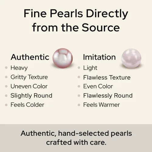 Vista 5 de The Pearl Source Real Freshwater Pearl Necklace for Women, AAA Genuine Cultured Pearls, Classic Single Strand Pearl Necklace, 18" Princess Length