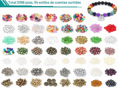 Vista 3 de YUGDRUZY Kit de suministros para hacer joyas, 2831 piezas, kit de fabricación de pulseras, herramienta de reparación con alicates de joyería 2-Plata