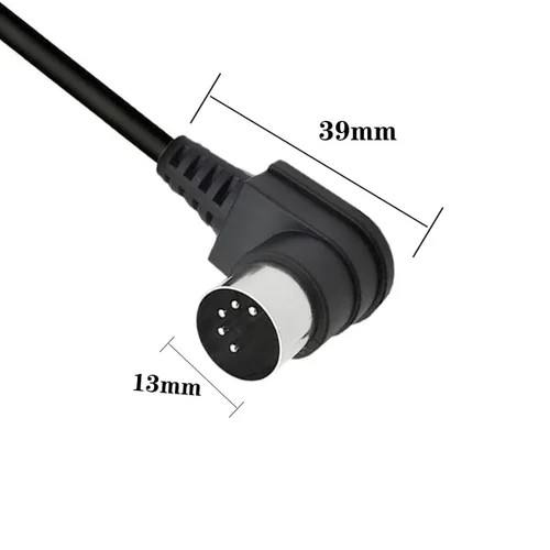 Vista 4 de Cable DIN MIDI de 5 pines de ángulo de 90 grados, doble de ángulo recto de 90 grados DIN de 5 pines macho a macho, cable de audio MIDI