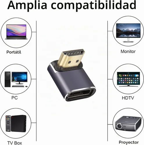 Vista 6 de 8K y 60Hz HDTV 90 grados de ángulo descendente macho a hembra Down&Down