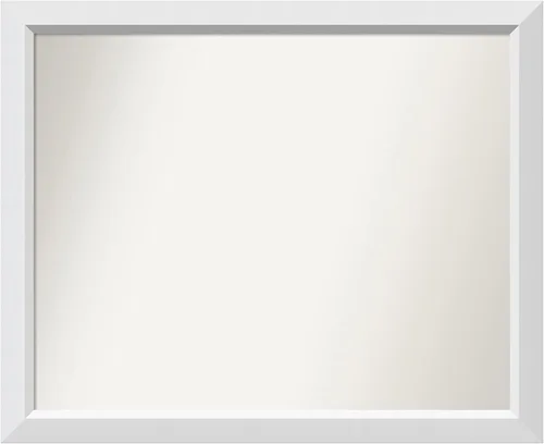 Vista 12 de Amanti Art Espejo de baño blanco para sobre el fregadero, 24 x 26 pulgadas, espejo rectangular blanco y blanco, marco de madera contemporáneo