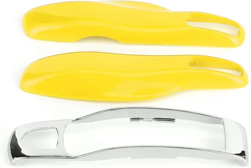 Vista 4 de Fydun Funda protectora para llavero, 3 piezas, funda protectora para llavero remoto (amarillo+plata)
