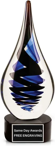 Vista 33 de Premio de Vidrio Artístico Soplado a Mano – Premio Elegante con Grabado Personalizado para Corporativo, Deportes, Jubilación, Reconocimiento