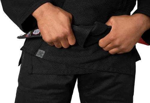 Vista 5 de Ronin 1980 BJJ GI para hombre - Equipo de entrenamiento de artes marciales ultraligeras de algodón Negro
