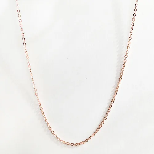 Vista 3 de 10 piezas – Collar de cadena de cable chapado en oro rosa de 16 quilates de 17.5 pulgadas, suministro de joyería con descuento a granel, 10PCHN