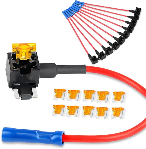 Vista 16 de Nilight - 50034R - Adaptador de fusible de 12 V para automóvil Add-A-Circuit, mini Atm Apm Blade Fuse Holder con 120 piezas Mini Blade Fusible