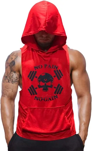 Vista 9 de SZKANI Camiseta sin mangas con estampado de calavera para hombre, chaleco de fitness para culturismo, camisetas de tirantes para entrenamiento