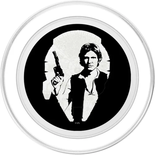 Vista 2 de Star Wars Millennium Falcon Han Solo Silhouette Fill PopSockets MagSafe PopGrip para iPhone