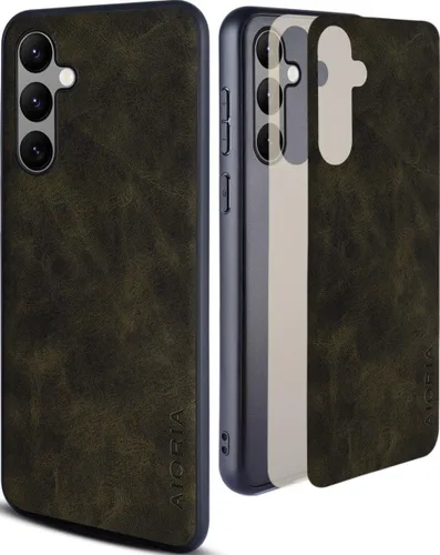Vista 10 de AIORIA Funda para Samsung Galaxy S23 FE, funda de cuero premium diseño retro Funda protectora completa para Samsung Galaxy S23 FE 5G (marrón)