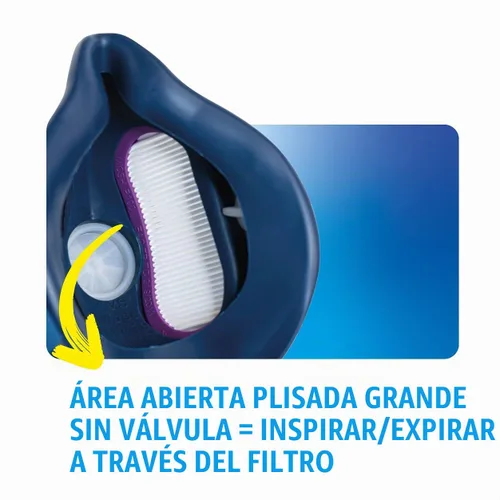 Vista 3 de GVS ELIPSE P100 Máscara semifacial elastomérica con control de fuente con filtros reemplazables y reutilizables incluidos
