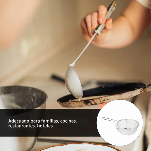 Vista 8 de DOITOOL Cesta de acero inoxidable para freír cesta redonda de malla de alambre con mango plegable para freír cocina