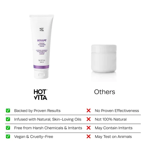 Vista 7 de Hot Vita Sculpt Gel corporal para reafirmar y suavizar la piel, gel ligero con cafeína, ácido hialurónico y vitamina C, ayuda a mejorar