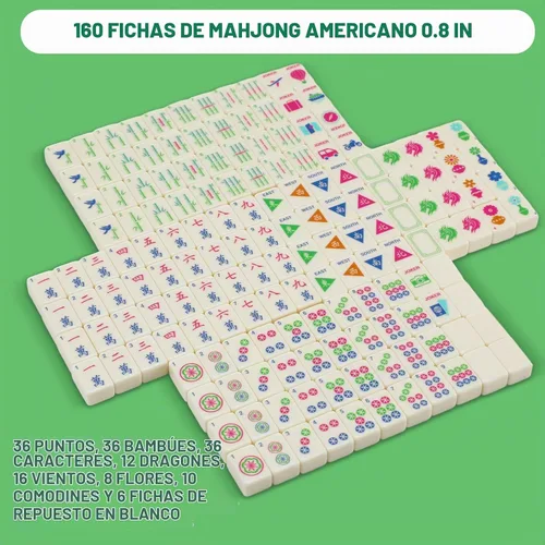 Vista 4 de Soulchen Mini juego de azulejos Mahjong americanos para viajes, viajes