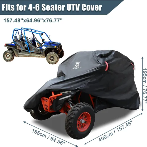 Vista 2 de X AUTOHAUX Cubierta UTV para Polaris RZR para Ranger para Can Am Defender Commander Max 210D Oxford protección para todo tipo de clima, cubierta