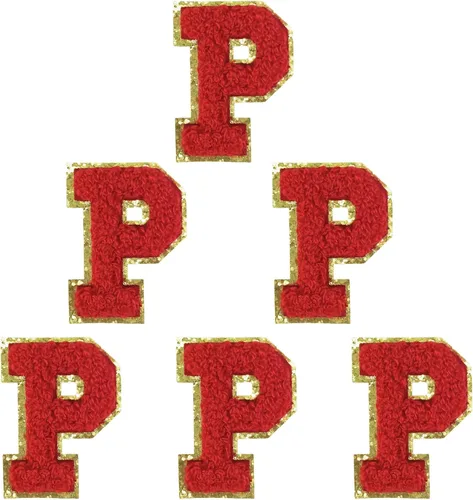 Vista 13 de 6 parches de letras de felpilla autoadhesivas de 2 pulgadas, parches de letras universitarias de la A a la Z, parche de reparación bordado