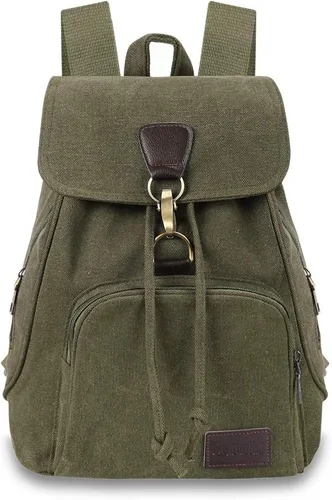 Vista 30 de Mochilas de lona a la moda, bolso casual para compras al aire libre, mochila deportiva, senderismo, viajes, bolsa multiusos, Café, Mochilas