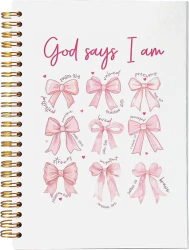 Vista 41 de VNWEK Escritura Bíblica Proverbios 3:5 Confía en el Señor con todo tu corazón Cuaderno Espiral Arcoíris Marrón Boho 14 x 21 cm, Cuaderno Espiral