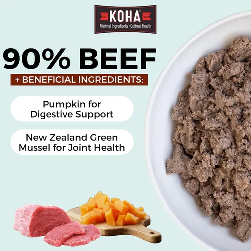 Vista 2 de KOHA Dieta de Ingredientes Limitados Entrada de Carne de Res para Perros - Comida Húmeda para Perros Sin Granos Sin Rellenos - Comida para Perros