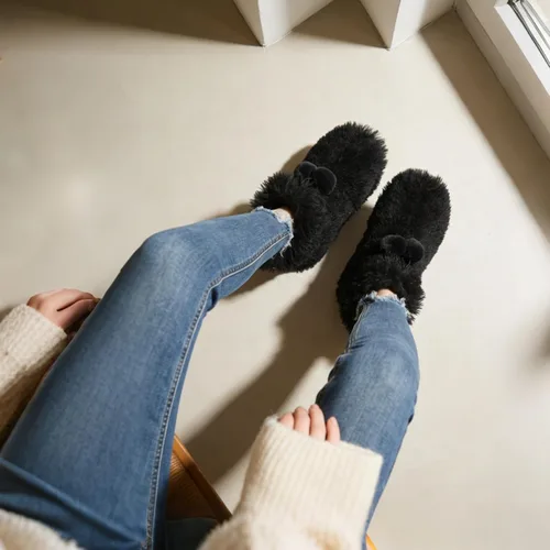 Vista 7 de Botas Home Slipper para mujer, suaves de forro polar, calientes, para interior de casa