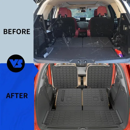 Vista 7 de Rongtaod Alfombrillas para suelo de 6 asientos compatibles con Ford Explorer 2020-2025 2026 con asientos de capitán, alfombrilla para maletero
